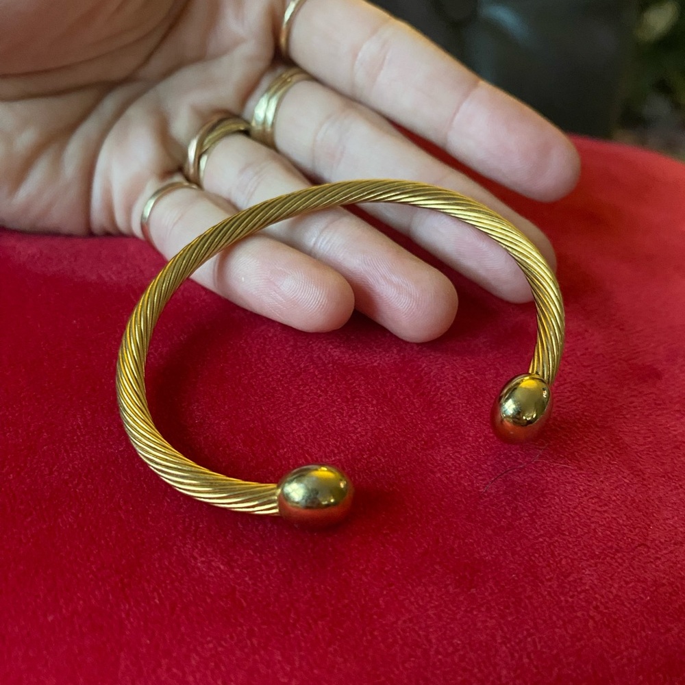 Gold-Tone Twisted Cable Cuff Bracelet